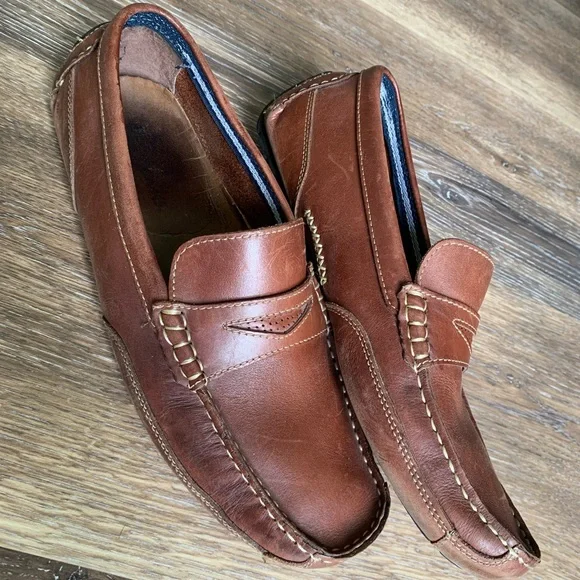 NWT Clarks Markman Way Leather Loafers Men\'s Slip On Size: 9.5 Mens Markman Plain Dark Tan Leather Driving Moc Loafer | Clarks main image 2
